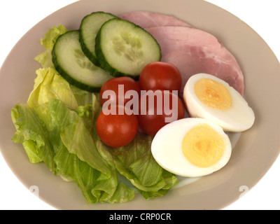 Salat mit Schinken Stockfoto