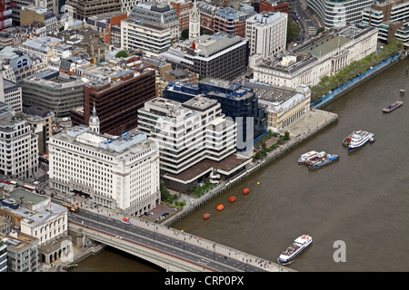 Luftaufnahme des unteren Thames Street, London EC3 Stockfoto