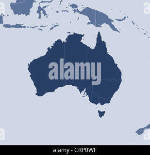 Politische Karte von Australien mit der Einzelstaaten. Stockfoto