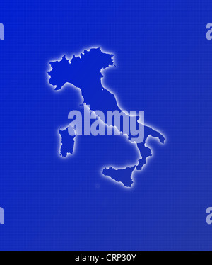 Politische Karte von Italien mit den verschiedenen Regionen. Stockfoto