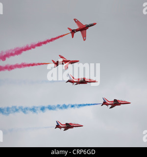 Red Arrows anzeigen Team an RNAS Yeovilton Airday 2011 Stockfoto