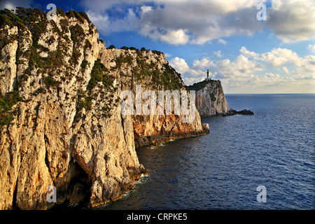 Kap Lefkatas (auch bekannt als "Kap Dukato" und "Kavos Tis Kyras"), der südlichste Punkt von Lefkada Insel, Ionisches Meer, Griechenland. Stockfoto