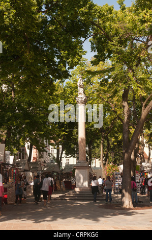 Elk189-1075 Slowakei, Bratislava, Hlavne Namesti Souvenir-Markt Stockfoto