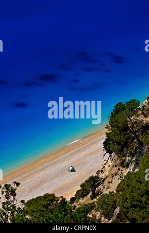 Weltberühmten Egremni Strand, Lefkada (oder "Lefkas") Insel, Griechenland, Ionisches Meer, Nordteil ("sieben Inseln") Stockfoto