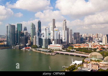 South East Asia, Singapur, erhöhten Blick über das Stadtzentrum und der Marina Bay Stockfoto