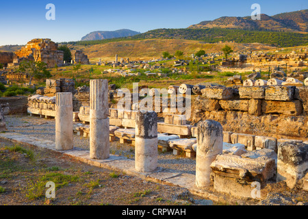 Hierapolis - Türkei, alte Stadt, Marmor Portikus (erste Hälfte des 1. Jahrhunderts n. Chr.), Unesco Stockfoto