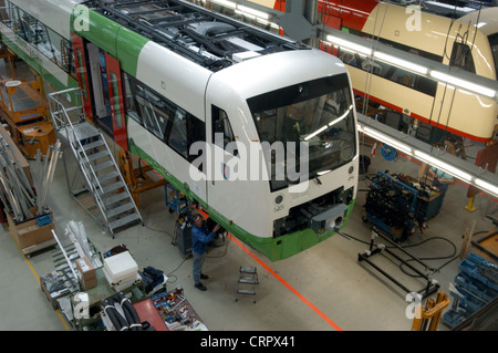 Triebwagen Fertigung mit Stadler GmbH, eine Tochtergesellschaft der Stadler Rail Group, Schweiz Stockfoto