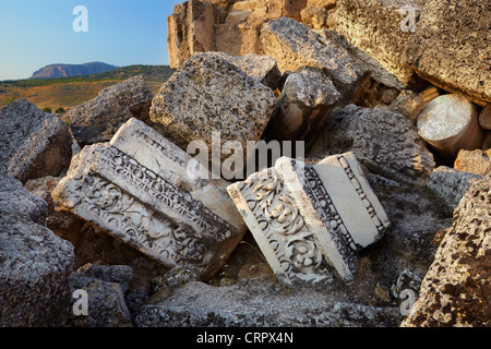 Hierapolis - Türkei, antike Stadt, die Kirche mit Säulen (6. Jahrhundert n. Chr.), UNESCO Stockfoto