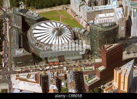 Potsdamer Platz in Berlin-Mitte, Luftbild Stockfoto