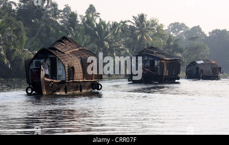 Leben auf den Backwaters von Kerala in Südindien Stockfoto