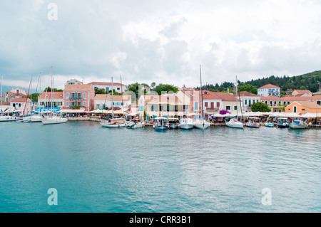 Yachthafen, Fiskardo, Kefalonia, Ionische Inseln, Griechenland Stockfoto