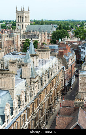 Luftaufnahme von Trinity Street Cambridge UK Stockfoto