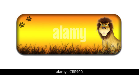 Beispiel für eine Safari thematische Banner/Header mit einem Cartoon    auf weißem Hintergrund Stockfoto