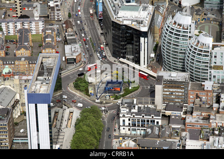 Luftaufnahme der Old Street Kreisverkehr London EC1 Stockfoto