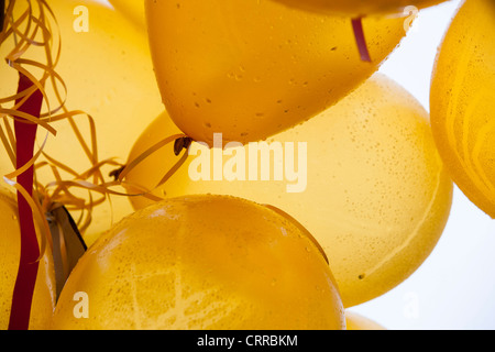 Ein gold Ballon Baum Teil der Feierlichkeiten als die Olympische Fackel-Relais verläuft durch den Lake District, UK. Stockfoto