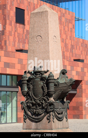 Granit-Marker auf der Anklagebank Willem außerhalb der MAS in Antwerpen, Belgien Stockfoto