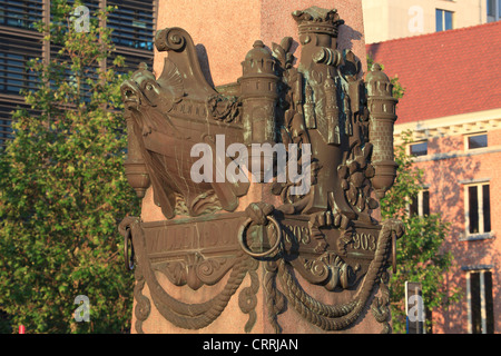 Granit-Marker für die Willem-Dock in Antwerpen, Belgien Stockfoto