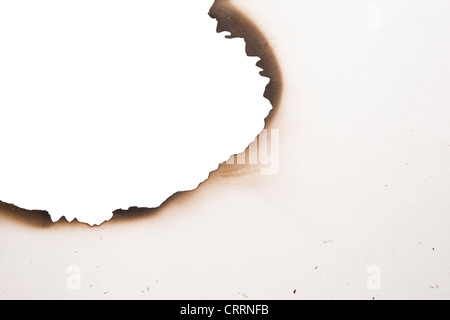 altes Papier mit verbrannten Ränder Stockfoto