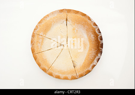 Apfelkuchen mit unregelmäßigen, Kreisdiagramm Scheiben Stockfoto