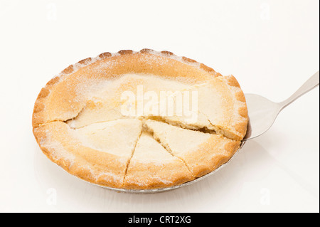 Apfelkuchen mit unregelmäßigen, Kreisdiagramm Scheiben Stockfoto