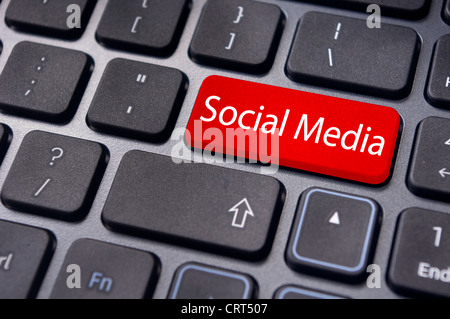 um social-Media-Konzept online oder Internet zu veranschaulichen, mit Meldung auf Tastatur enter-Taste. Stockfoto