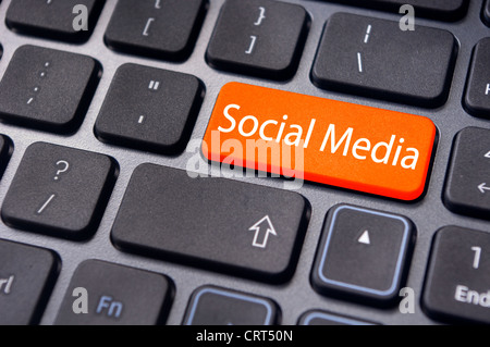um social-Media-Konzept online oder Internet zu veranschaulichen, mit Meldung auf Tastatur enter-Taste. Stockfoto