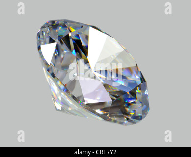 Diamant (Cubic Zirkonia - Diamant Ersatz) Runde-Schnitt Stockfoto