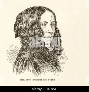 Elizabeth Barrett Browning (6. März 1806 – 29. Juni 1861), englischer Dichter des viktorianischen Zeitalters. Stockfoto