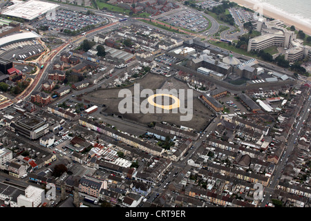 Luftaufnahme von wo die Wicke-Feld verwendet werden im Stadtzentrum von Swansea, Südwales Stockfoto