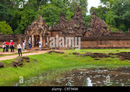 Banteay Srei und Banteay Srey, in der Nähe von Angkor, Siem Reap, Kambodscha, Indochina, Südost-Asien Stockfoto