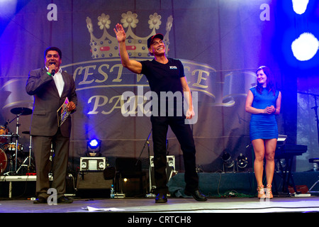 30. Juni 2012. Schauspieler Jean Claude Van Damme, statt am Tag der offenen Tür Nestville Park in Hniezdne, Slowakei. Stockfoto
