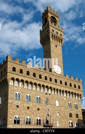 Palazzo Vecchio Piazza della Signoria Florence Italy Stockfoto