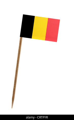 Zahn pick Wit eine kleine Papiertüte Flagge Belgien Stockfoto