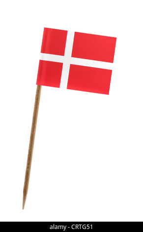 Zahn pick Wit eine kleine Papiertüte Flagge Dänemarks Stockfoto
