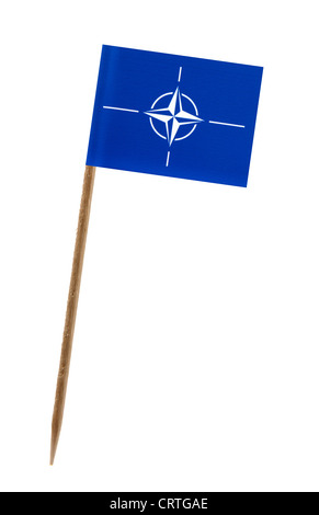 Zahn pick Wit eine kleine Papiertüte Flagge der Nato Stockfoto