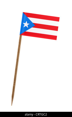 Zahn pick Wit eine kleine Papiertüte Flagge von Puerto Rico Stockfoto