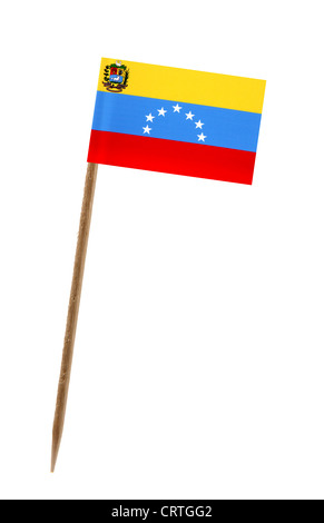 Zahn pick Wit eine kleine Papiertüte Flagge Venezuelas Stockfoto