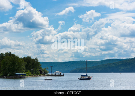 Lake Massawippi, North Hatley, Eastern Townships, Quebec, Kanada. Stockfoto
