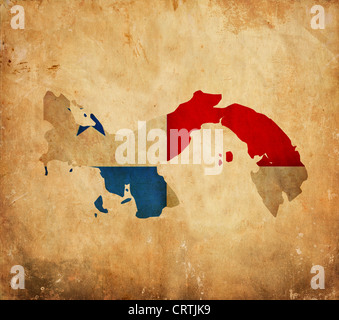 Vintage Karte von Panama auf Grunge-Papier Stockfoto