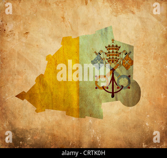 Vintage Karte des Vatikans auf Grunge-Papier Stockfoto