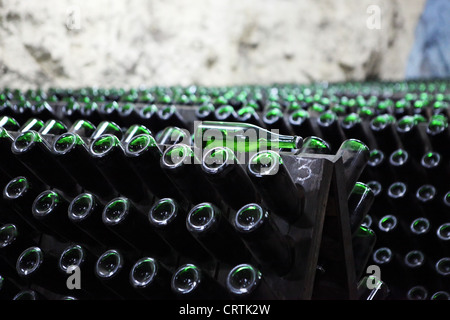 Champagner-Keller, Fabrik in einer Tiefe von 80 Metern, Artemovsk, Donezk, Ukraine Stockfoto