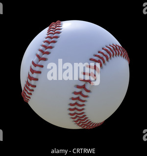 Baseball auf schwarzem Hintergrund isoliert Stockfoto