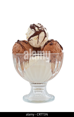 Vanille- und Schokoladeneis Stockfoto