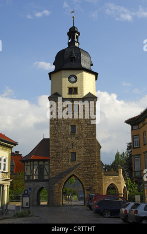 Mittelalterliche Stadt Torturm im Ried Stockfoto