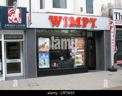 Wimpy fast-Food-Restaurant-Geschäft & wegnehmen Worthing West Sussex UK Stockfoto