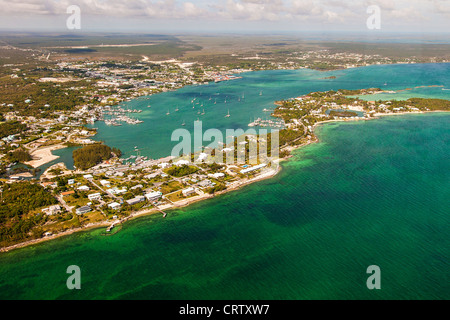 Luftaufnahmen von Marsh Harbour Abacos, Bahamas. Stockfoto