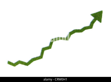 Grass wachsenden Graph - grüne Business Konzept Abbildung Stockfoto