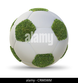 Grass bedeckt Fußball Stockfoto