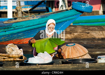 Pasar Terapung schwimmenden Markt, Kuiin und Flüsse Barito, Banjarmasin, Kalimantan, Indonesien Stockfoto