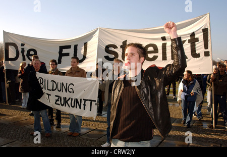 Studenten-Protest vor dem Reichstag in Berlin Stockfoto